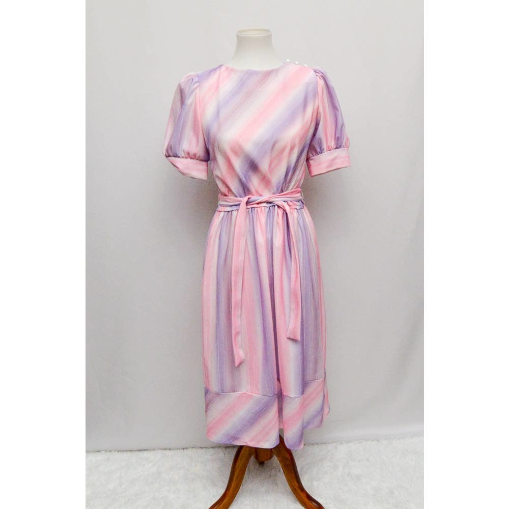Vintage Glamax womens dress pink M+ 80s
